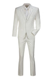Ivory Two Button Wedding 3 Pieces Slim Fit Men Suits