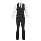Black Two Button Wedding 3 Pieces Slim Fit Men Suits