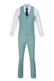 Mint Green Two Button Wedding 3 Pieces Slim Fit Men Suits