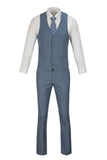 Denim Blue Two Button Wedding 3 Pieces Slim Fit Men Suits