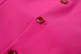 Fuchsia Two Button Wedding 3 Pieces Slim Fit Men Suits