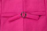 Fuchsia Two Button Wedding 3 Pieces Slim Fit Men Suits