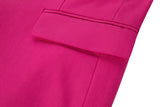 Fuchsia Two Button Wedding 3 Pieces Slim Fit Men Suits