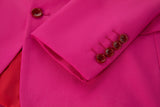 Fuchsia Two Button Wedding 3 Pieces Slim Fit Men Suits