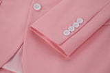 Pink Two Button Wedding 3 Pieces Slim Fit Men Suits