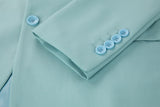 Mint Green Two Button Wedding 3 Pieces Slim Fit Men Suits