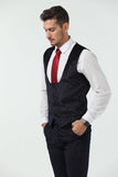Unique Party Banquet White Navy 3 Piece Men Suits