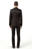 New Arrival Black Unique Plaid Patterned Party 3 Piece Men Suits