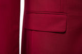 Burgundy Two Button Wedding 3 Pieces Slim Fit Men Suits