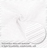 Summer Lightweight Seersucker Suit Shorts Mens Set 2