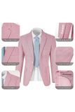 Seersucker Striped Blazer Pants 2 Piece Men's Summer Suit