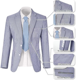 Summer Lightweight Seersucker Suit Shorts Mens Set 2