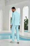 Seersucker Double Breasted Blazer Pants 2 Piece Men's Summer Suit