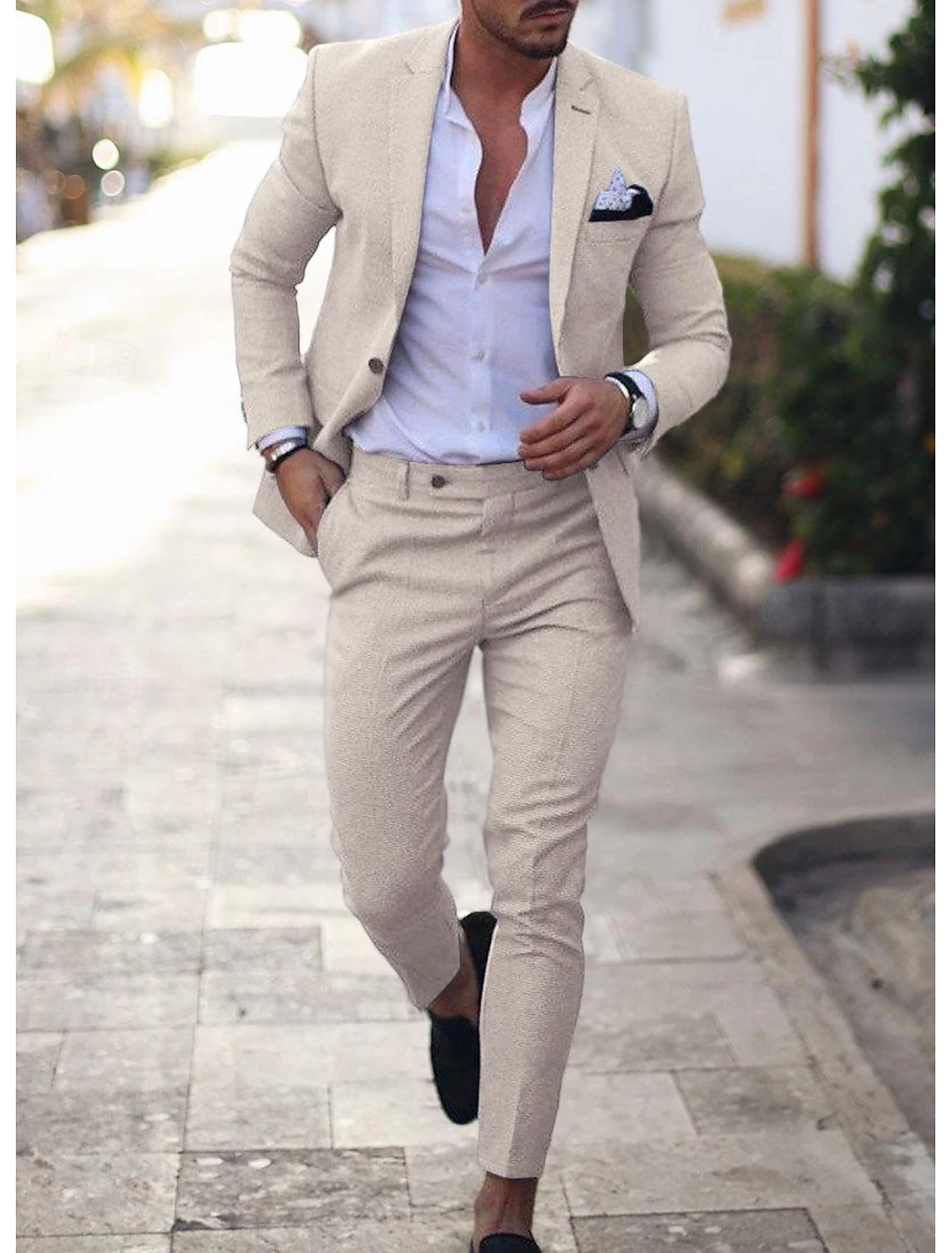 Men's Linen Suits Summer Beach Wedding Suits 2 Piece Suits Tailored Fit 2024 - Wehilion.uk # # #