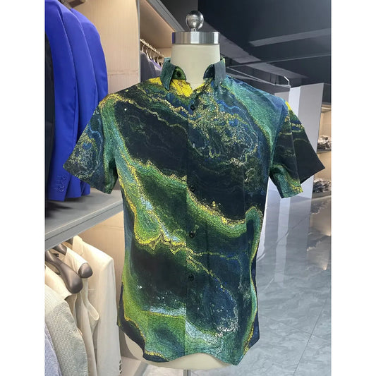 Graphic Tie Dye Casual Men's Shirt Daily Evening Party Vacation Summer Shirts Short Sleeve Shirt - Wehilion.uk # # #