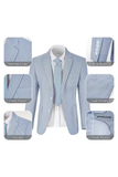 Seersucker Striped Blazer Pants 2 Piece Men's Summer Suit