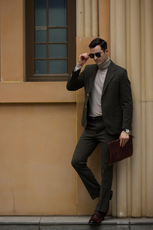 Retro Tweed Herringbone 2 Pieces Mens Suits 2768