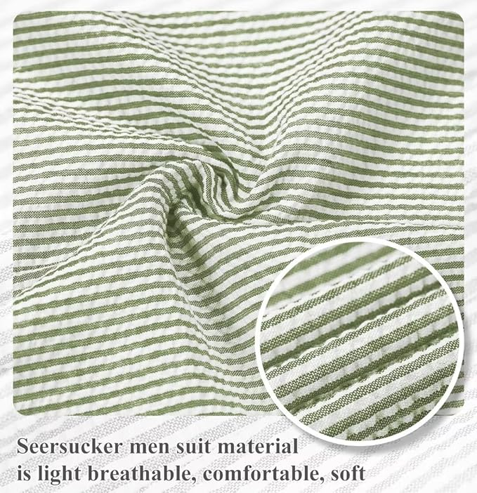 Summer Lightweight Seersucker Suit Shorts Mens Set 2 - Wehilion.uk # # #