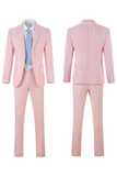 Seersucker Striped Blazer Pants 2 Piece Men's Summer Suit