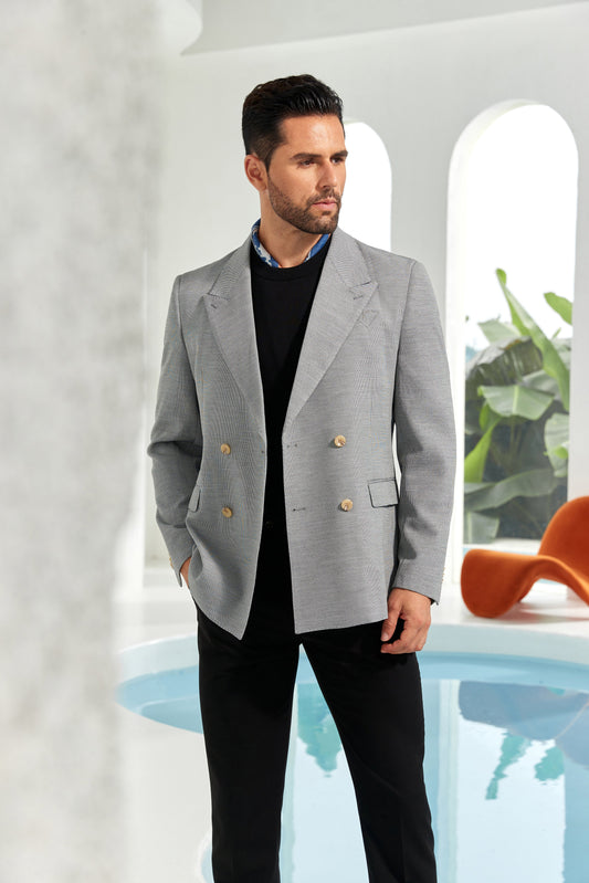 Designer Style New Men's Double Breasted Blazer - Wehilion.uk # # #