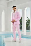 Seersucker Striped Blazer Pants 2 Piece Men's Summer Suit