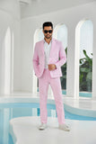 Seersucker Striped Blazer Pants 2 Piece Men's Summer Suit