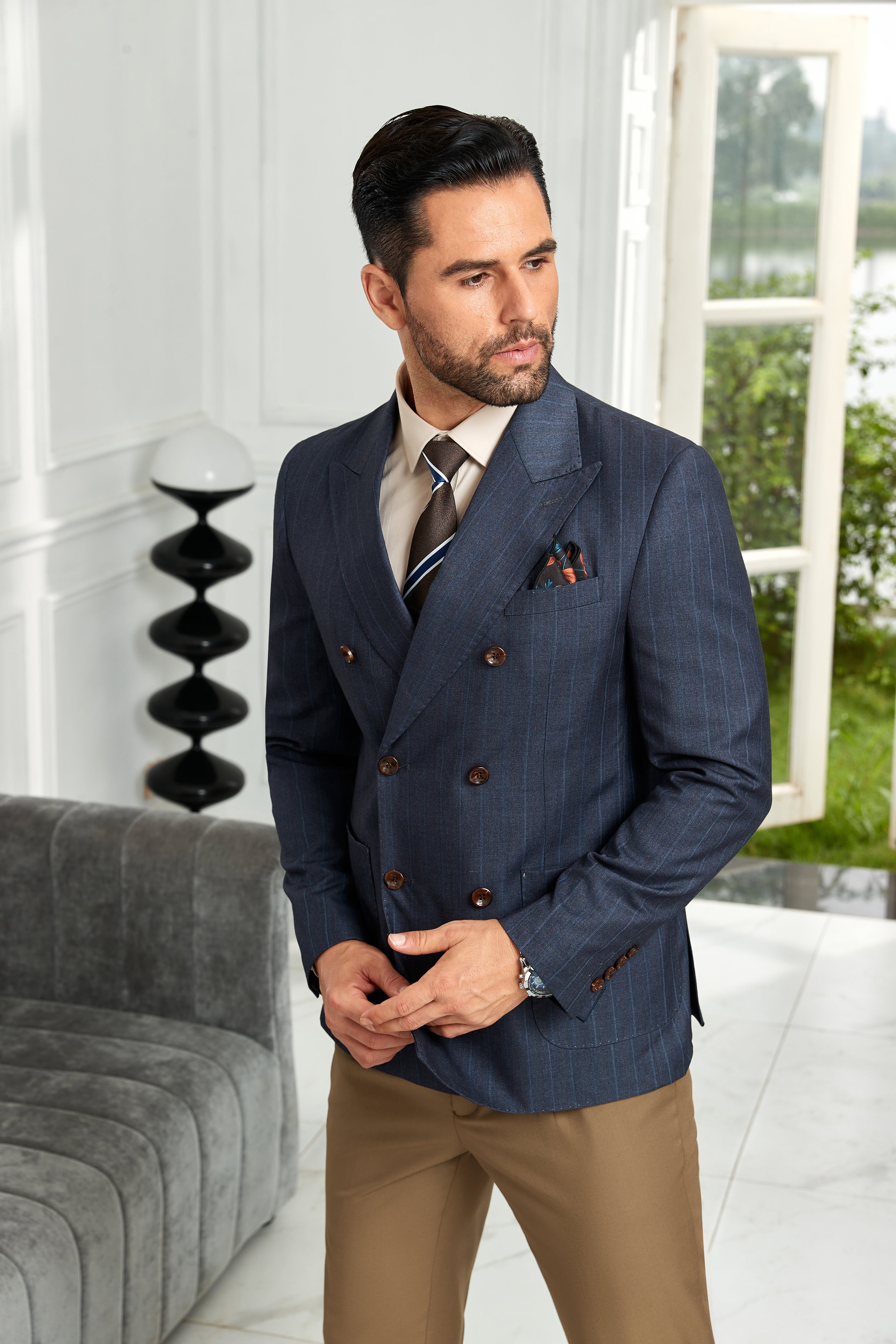 Designer Style New Double Breasted Men's Blazer - Wehilion.uk # # #