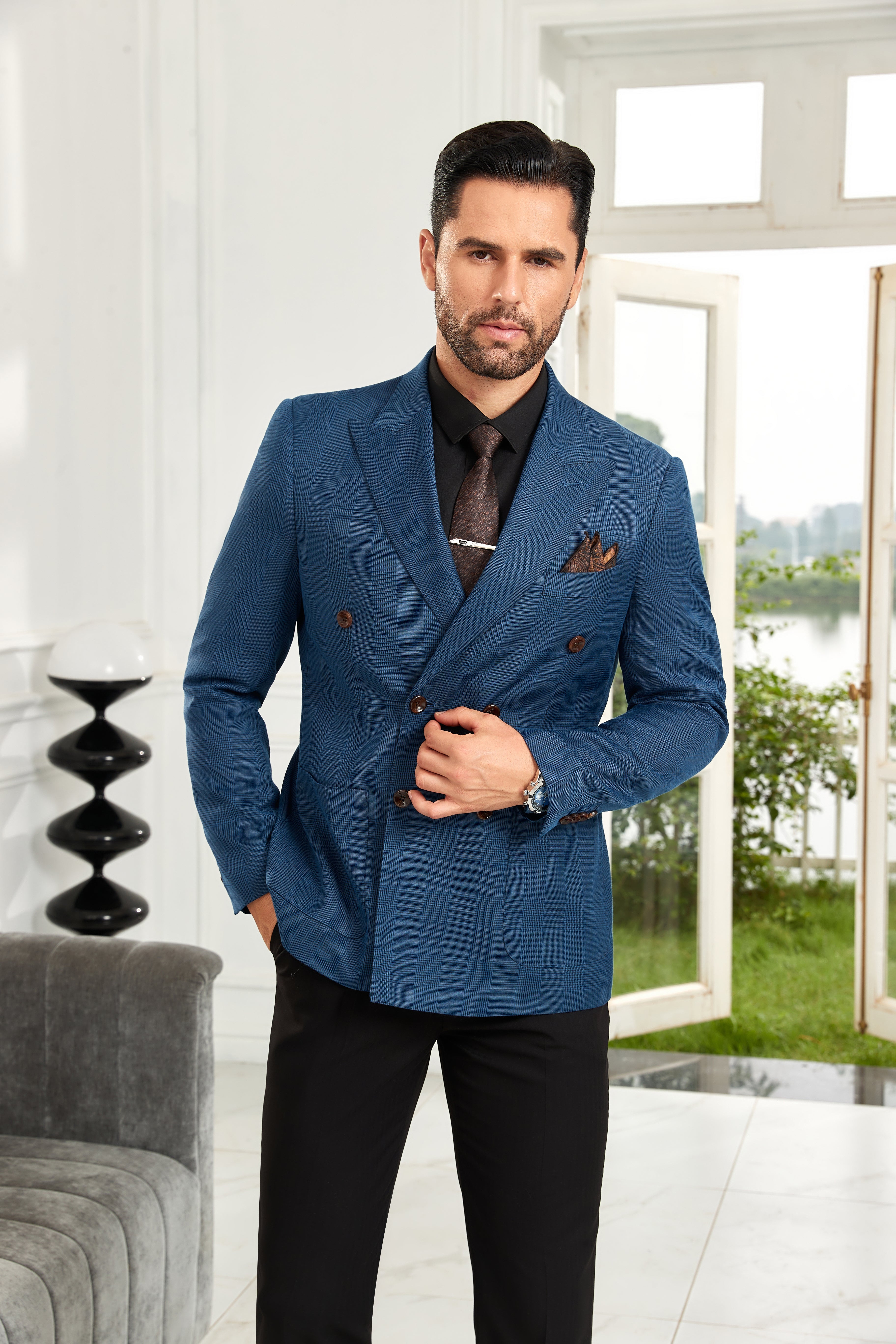 Designer Style New Double Breasted Men's Blazer - Wehilion.uk # # #
