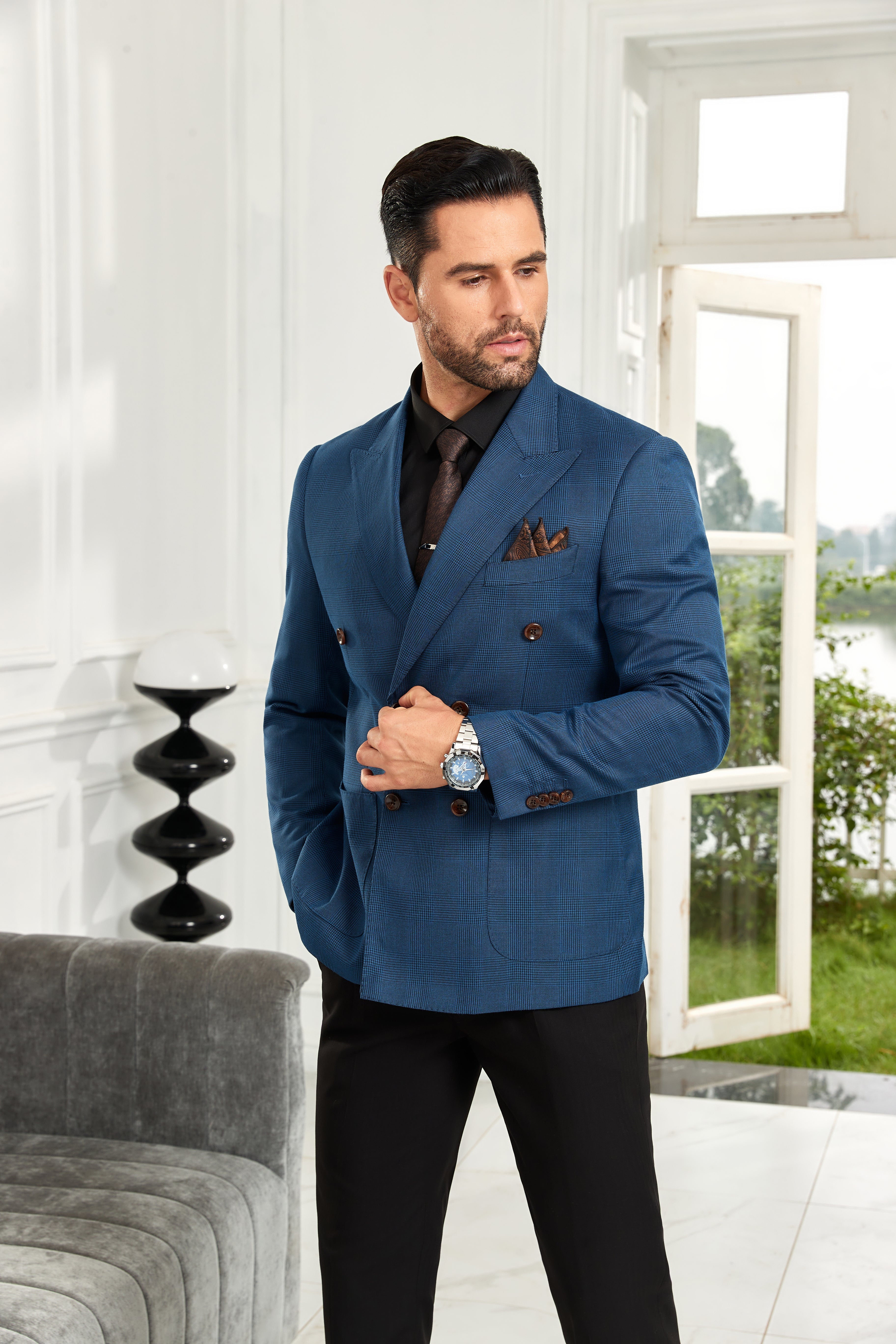 Designer Style New Double Breasted Men's Blazer - Wehilion.uk # # #