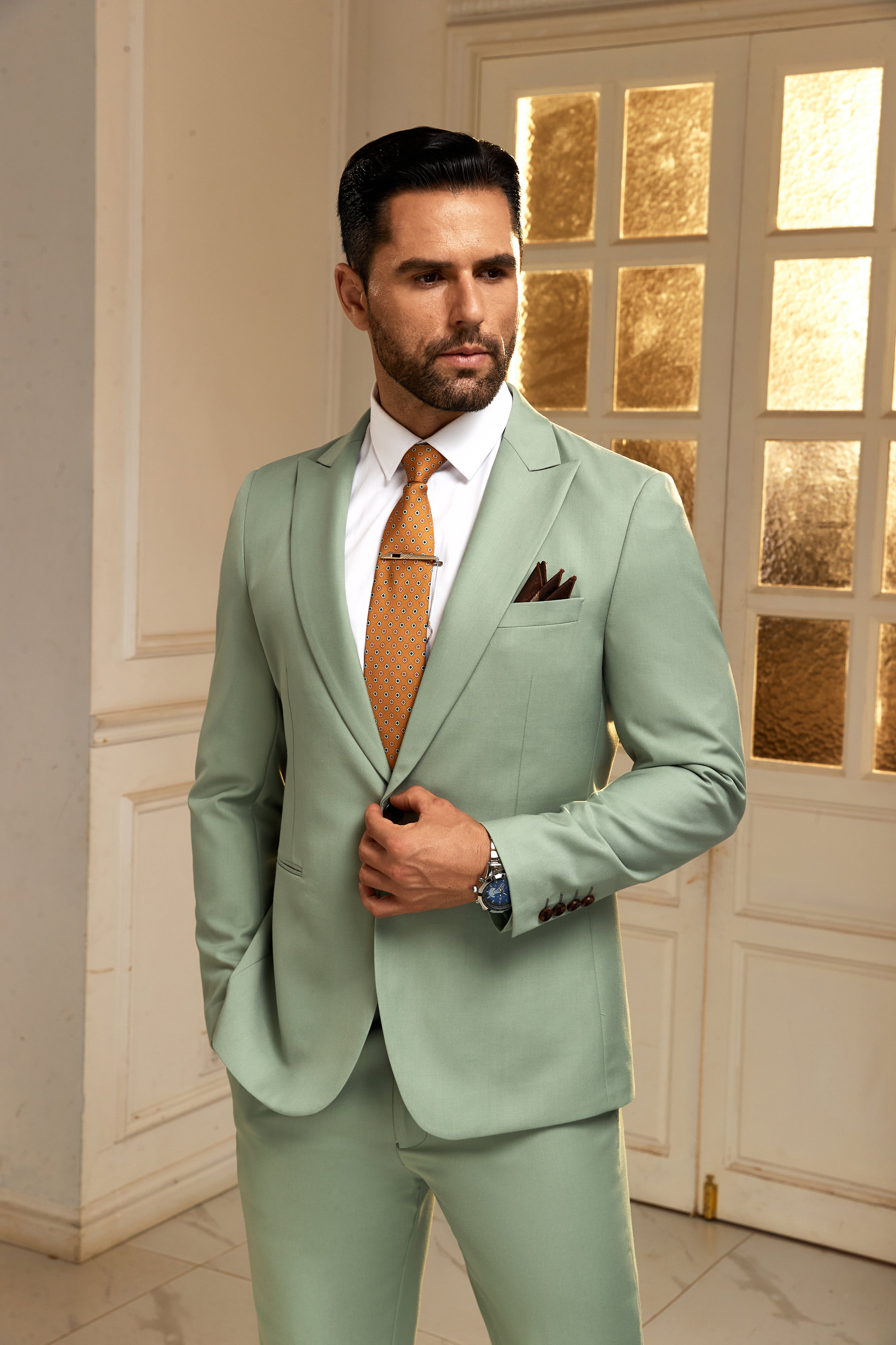 Designer Style Unique Design 2 Pieces Men's Suits Jacket+Pants - Wehilion.uk # # #