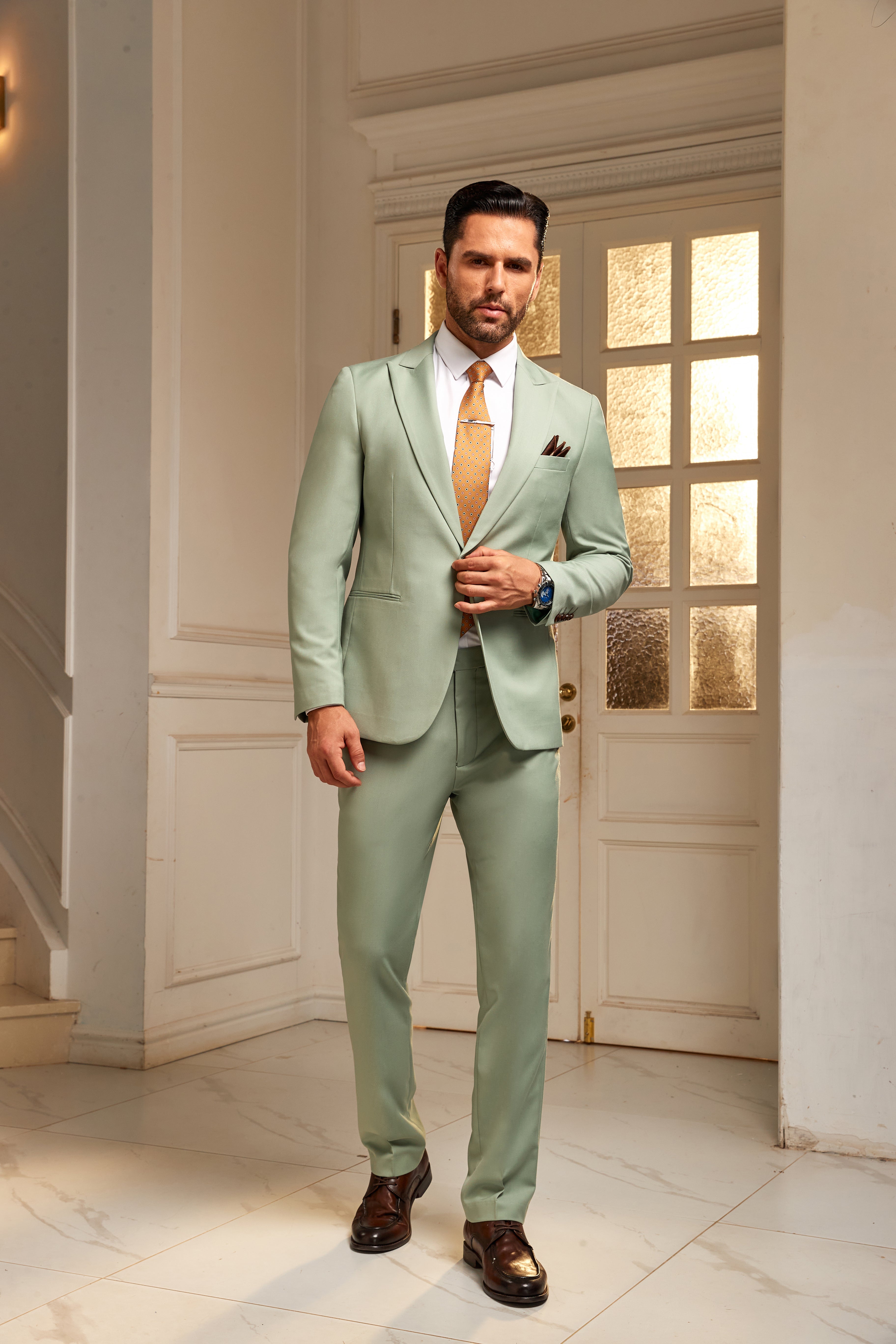 Designer Style Unique Design 2 Pieces Men's Suits Jacket+Pants - Wehilion.uk # # #