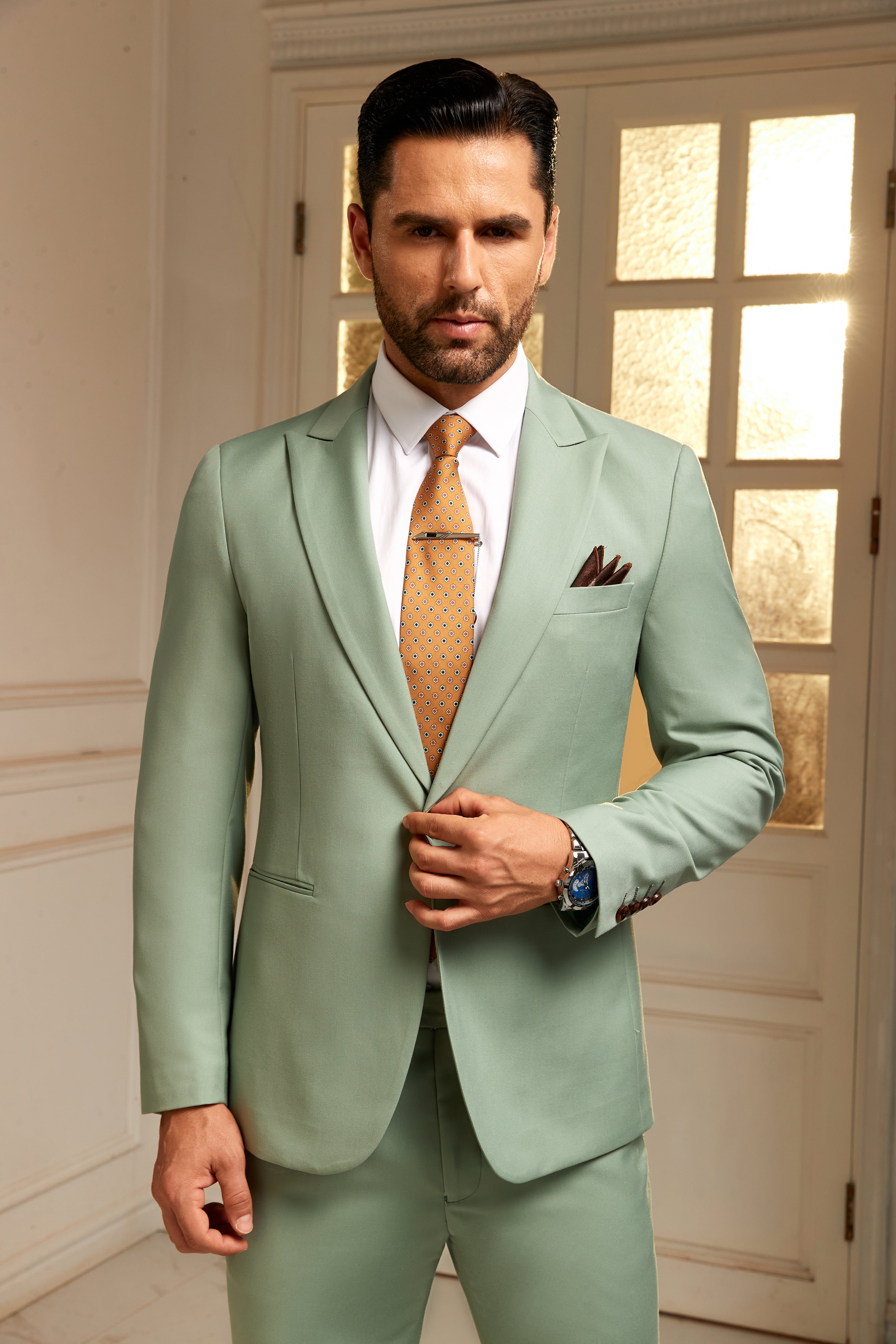 Designer Style Unique Design 2 Pieces Men's Suits Jacket+Pants - Wehilion.uk # # #