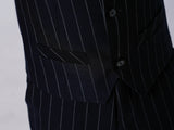 Navy Striped Slim Fit Modern 5 Piece Boy's Formal Suits