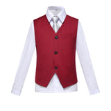 Burgundy 2 Piece Kids Boys' Vest and Pants Dress Suits Set