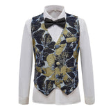 Blue and Grey Unique Patterned Party Banquet 5 Piece Boys Suits