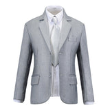 Light Grey Formal Classic Suits Set 5 Piece Boys Suits