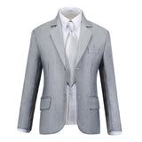 Light Grey Formal Classic 5 Piece Boys Suits