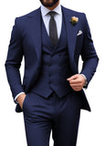 Mens Suit Slim Fit 3 Piece Suit Men Formal Tuxedo Set Casual Wedding Prom Groom Suits
