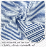 Summer Lightweight Seersucker Suit Shorts Mens Set 2 - Wehilion.uk # # #