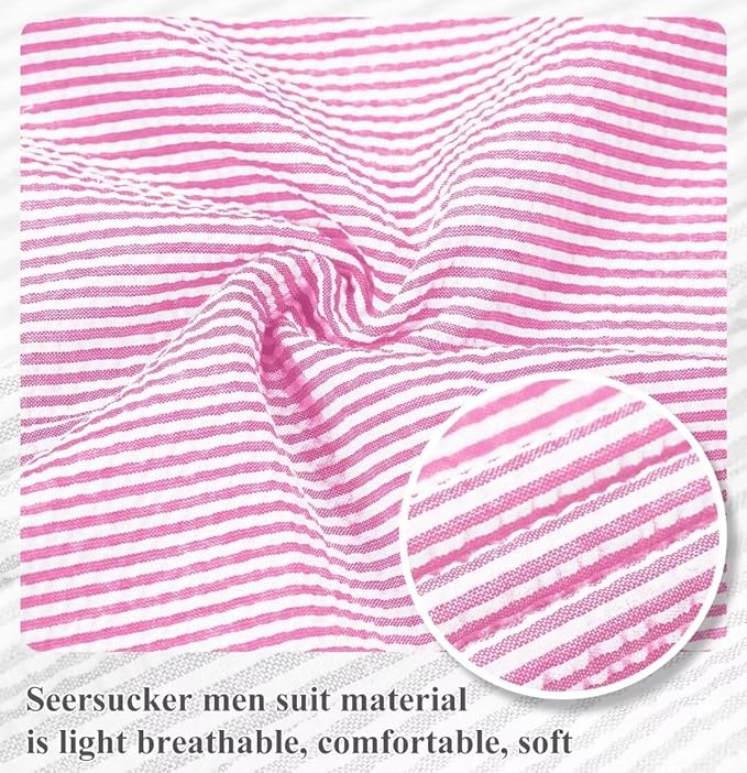 Summer Lightweight Seersucker Suit Shorts Mens Set 2 - Wehilion.uk # # #