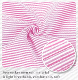 Summer Lightweight Seersucker Suit Shorts Mens Set 2 - Wehilion.uk # # #