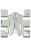 Seersucker Striped Blazer Pants 2 Piece Men's Summer Suit