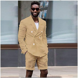 Linen Casual Slim Fit Cotton Men Blazer & Shorts Suits
