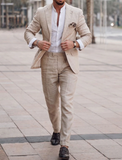 Men's Linen Suits Beach Wedding Summer Suits Single Breasted 2 Piece Suits 2024 - Wehilion.uk # # #