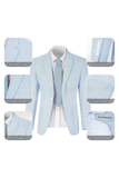 Seersucker Striped Blazer Pants 2 Piece Men's Summer Suit