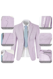 Seersucker Striped Blazer Pants 2 Piece Men's Summer Suit
