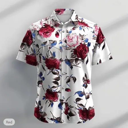 Floral Casual Men's Shirt Holiday Summer Turndown Short Sleeve Shirt - Wehilion.uk # # #