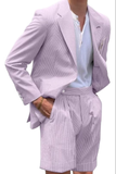 Summer Lightweight Seersucker Suit Shorts Mens Set 2 - Wehilion.uk # # #