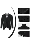 Retro Slim Fit Herringbone Tuxedos Herringbone 3 Piece Men's Suits(upgrade version)
