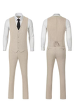 Retro Slim Fit Herringbone Tuxedos Herringbone 3 Piece Men's Suits(upgrade version)
